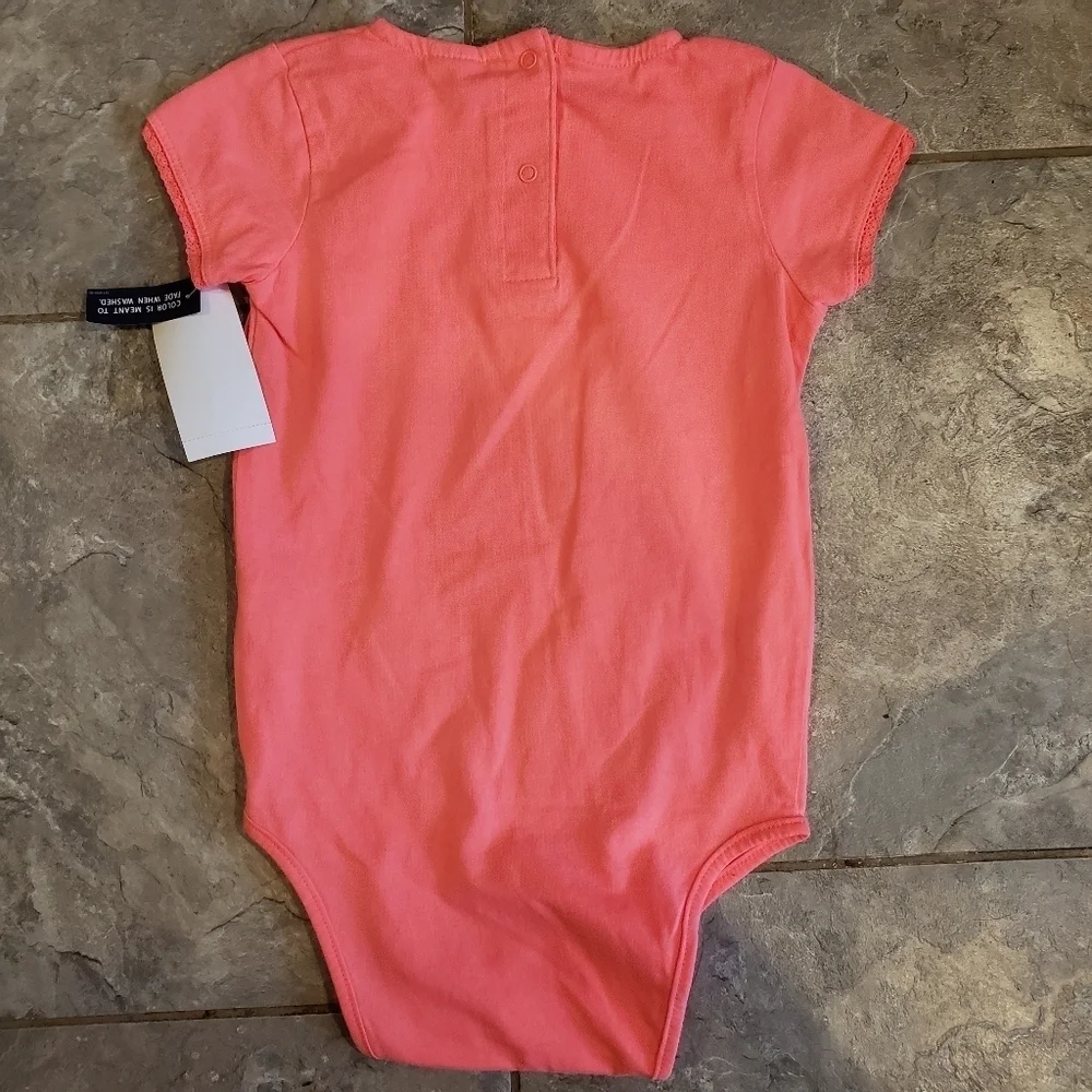 OshKosk B'gosh Bright Coral One Piece Bodysuit 18M